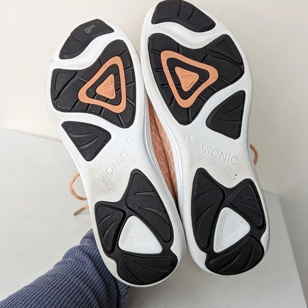 Vionic Agile Peach Python Print Orthotic Lace Up Running Sneakers 9 - Picture 6 of 7